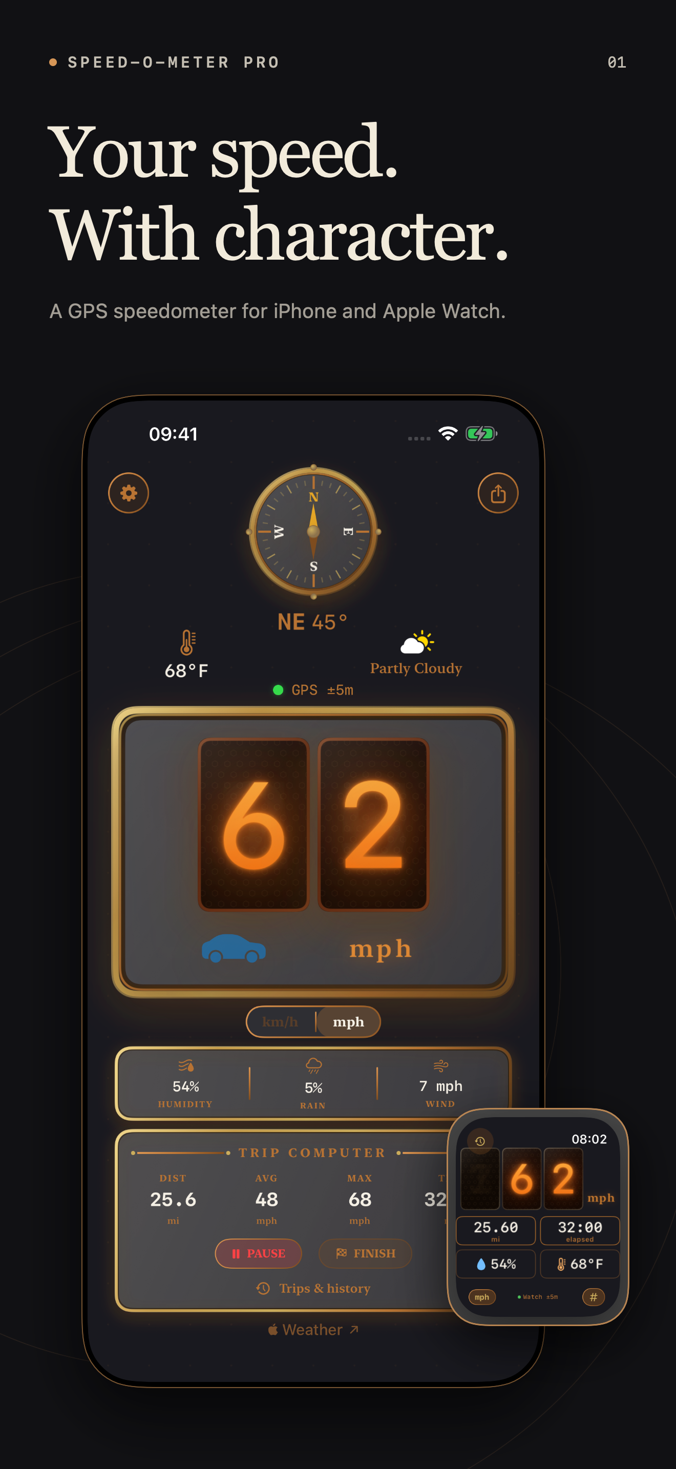 Speed-O-Meter Pro: Your speed. With character.