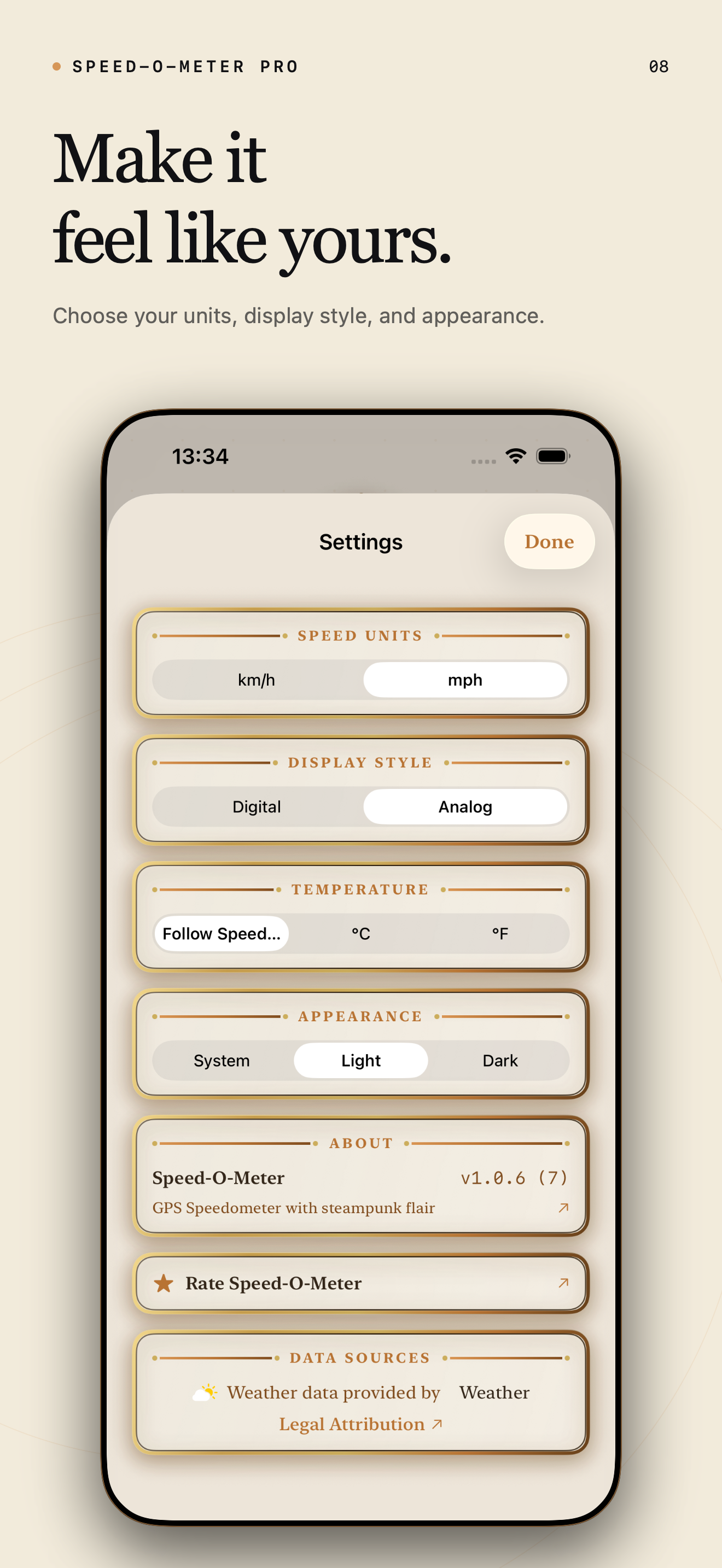 Speed-O-Meter Pro settings and customization