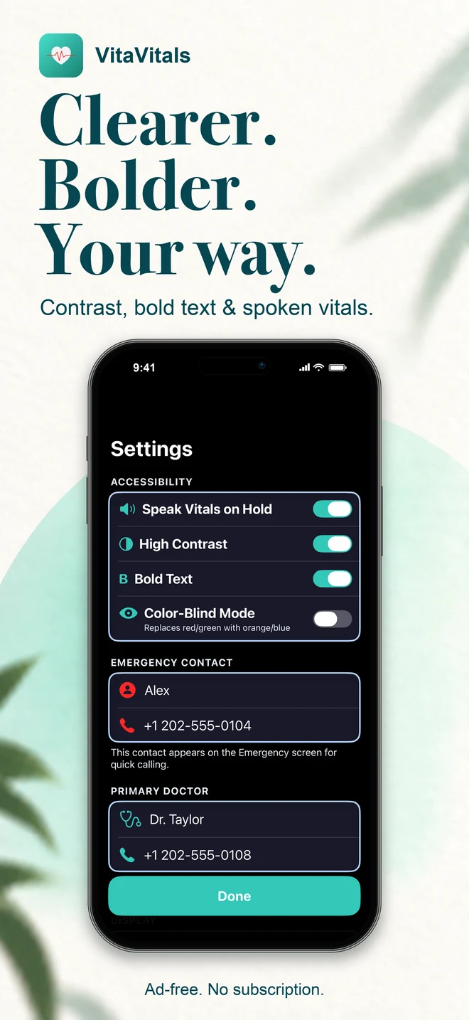 Make it comfortable for you: large text, high contrast, and accessibility options.