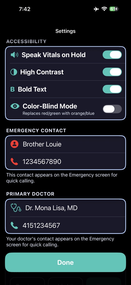 VitaVitals complete health vitals monitoring interface